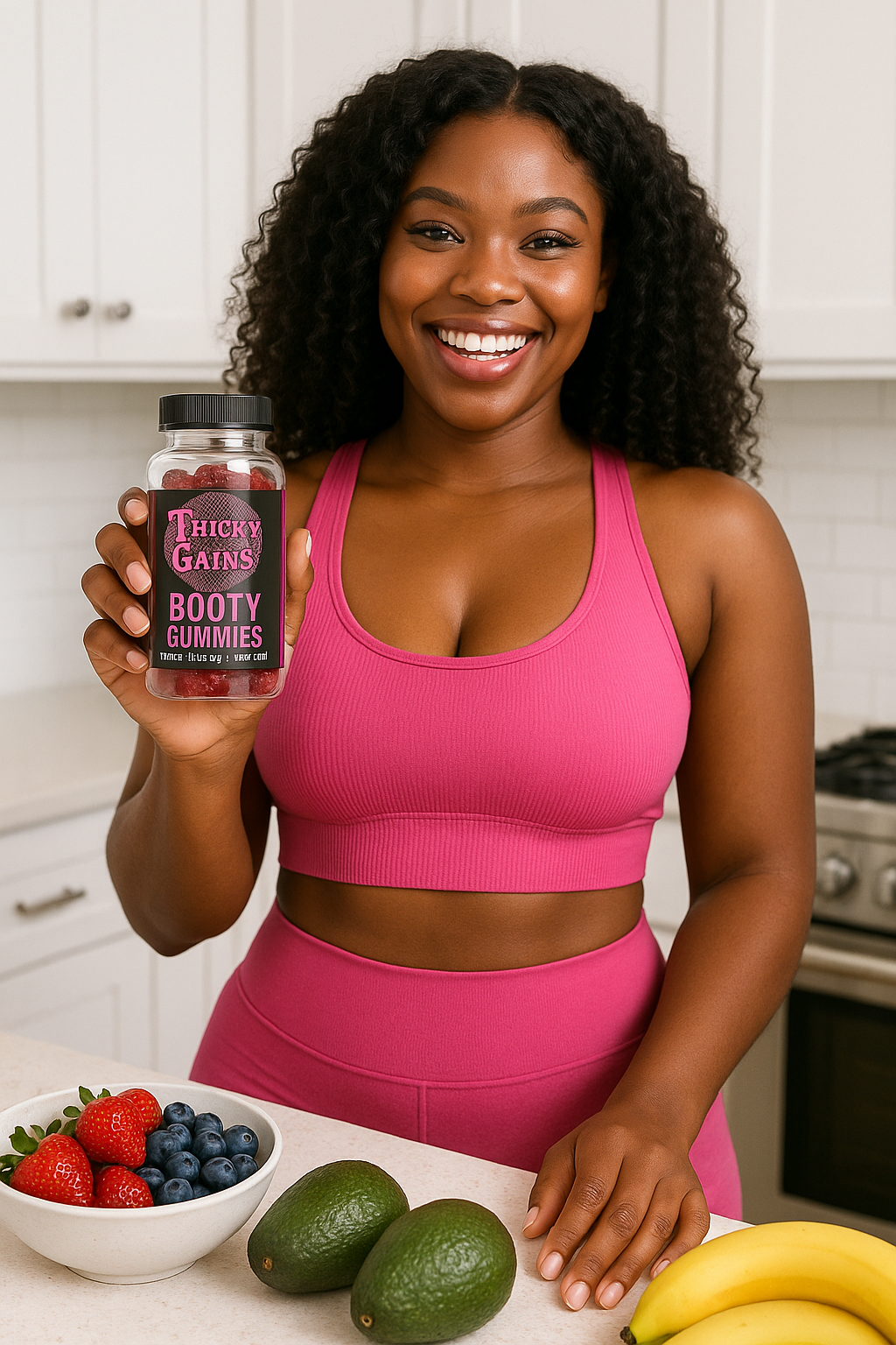 Thicky Gains Booty Gummies – 60ct
Get Thicker Without the Stress.