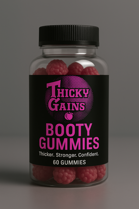 Thicky Gains Booty Gummies – 60ct
Get Thicker Without the Stress.